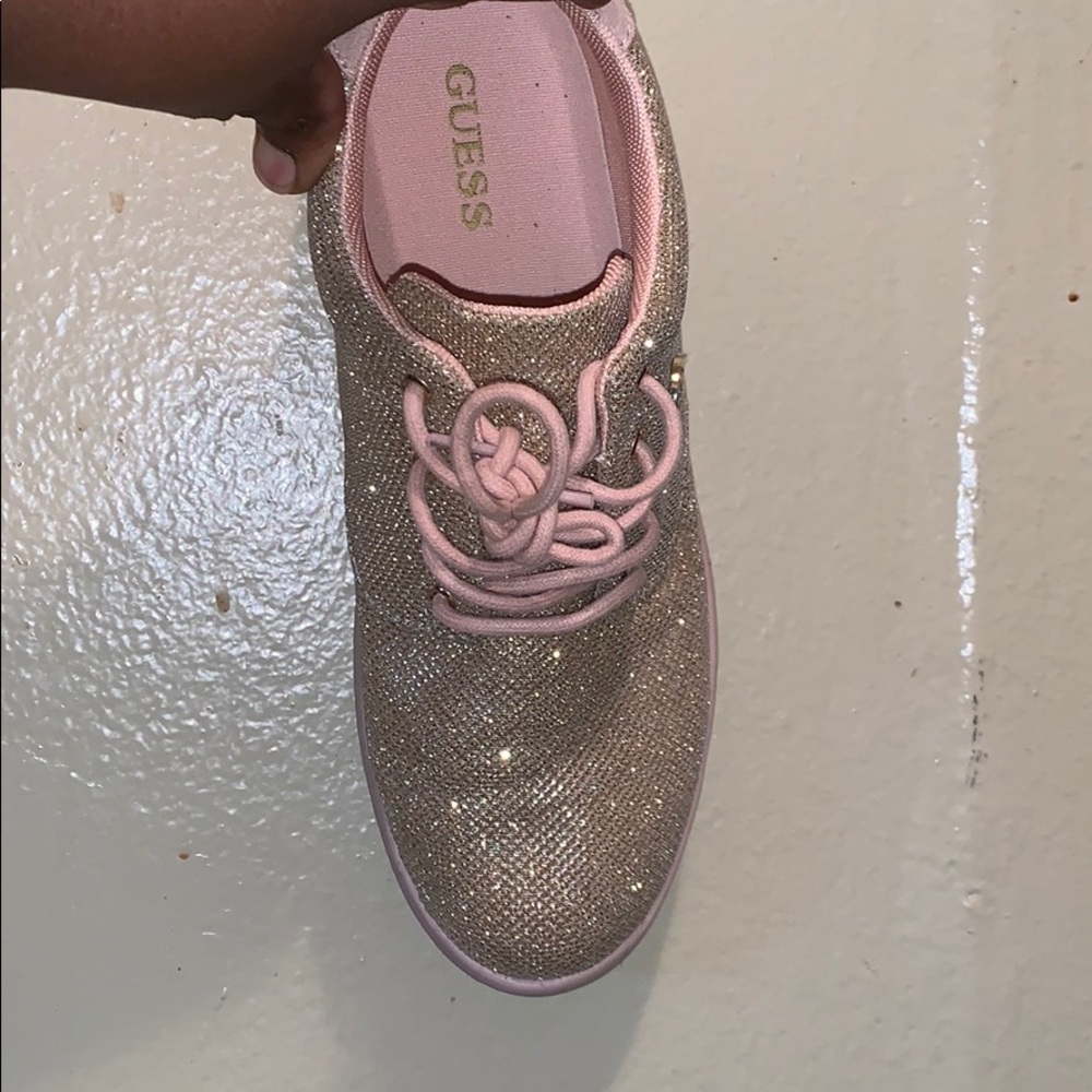 Guess pink and gold glittery sneakers